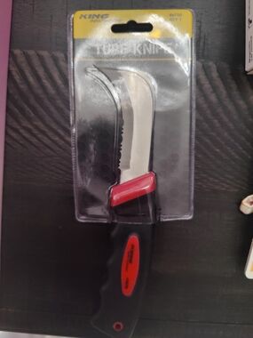 NWT King Stainless Steel Utility Knife with Red/Black Handle